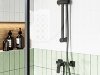 FERRO - Bateria natryskowa VITTO BLACK VERDELINE ścienna CZARNA   BVI7VLBL